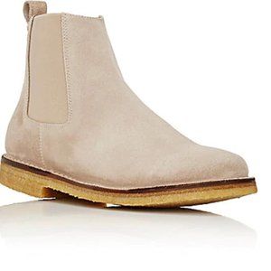 Tan Suede Chelsea Boots with Crepe Sole